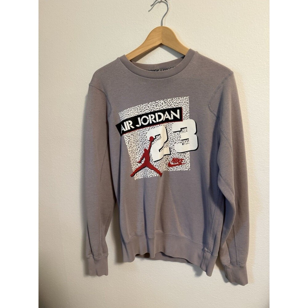 Vintage Nike Air Jordan 23 Elephant Print Men’s Crewneck Sweatshirt Gray Size M